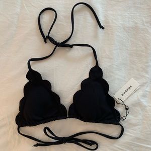 Marysia Black Scallop Top - Size Small